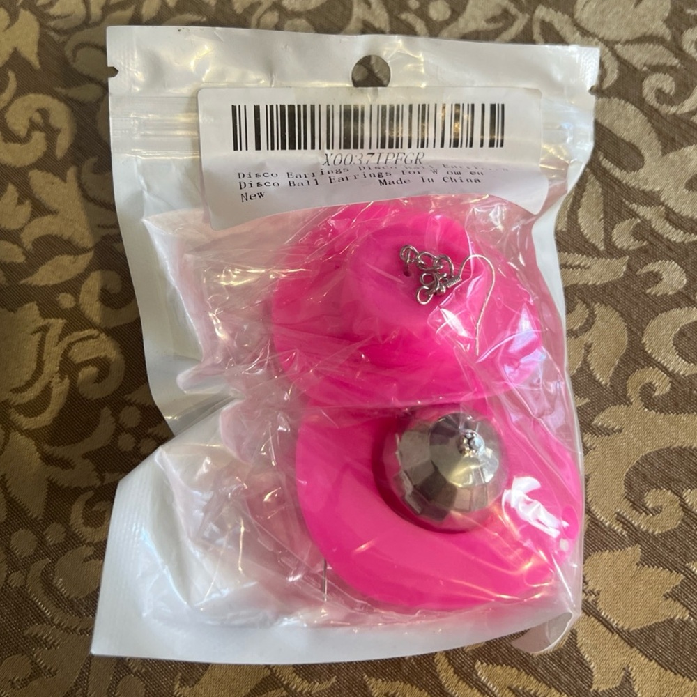 Pink Disco Cowgirl Cowboy Hat Dangle Earrings Cute Gift